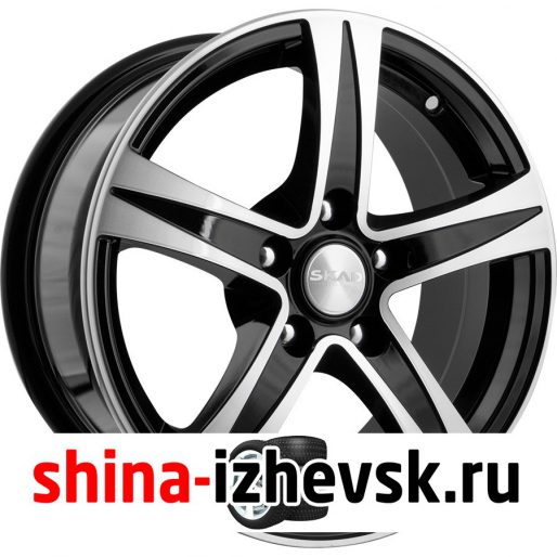 Колесный диск СКАД Sakura 7.5xR17 5×114.3 ET38 DIA67.1 черный глянцевый с полированной лицевой поверхностью в Ижевске
